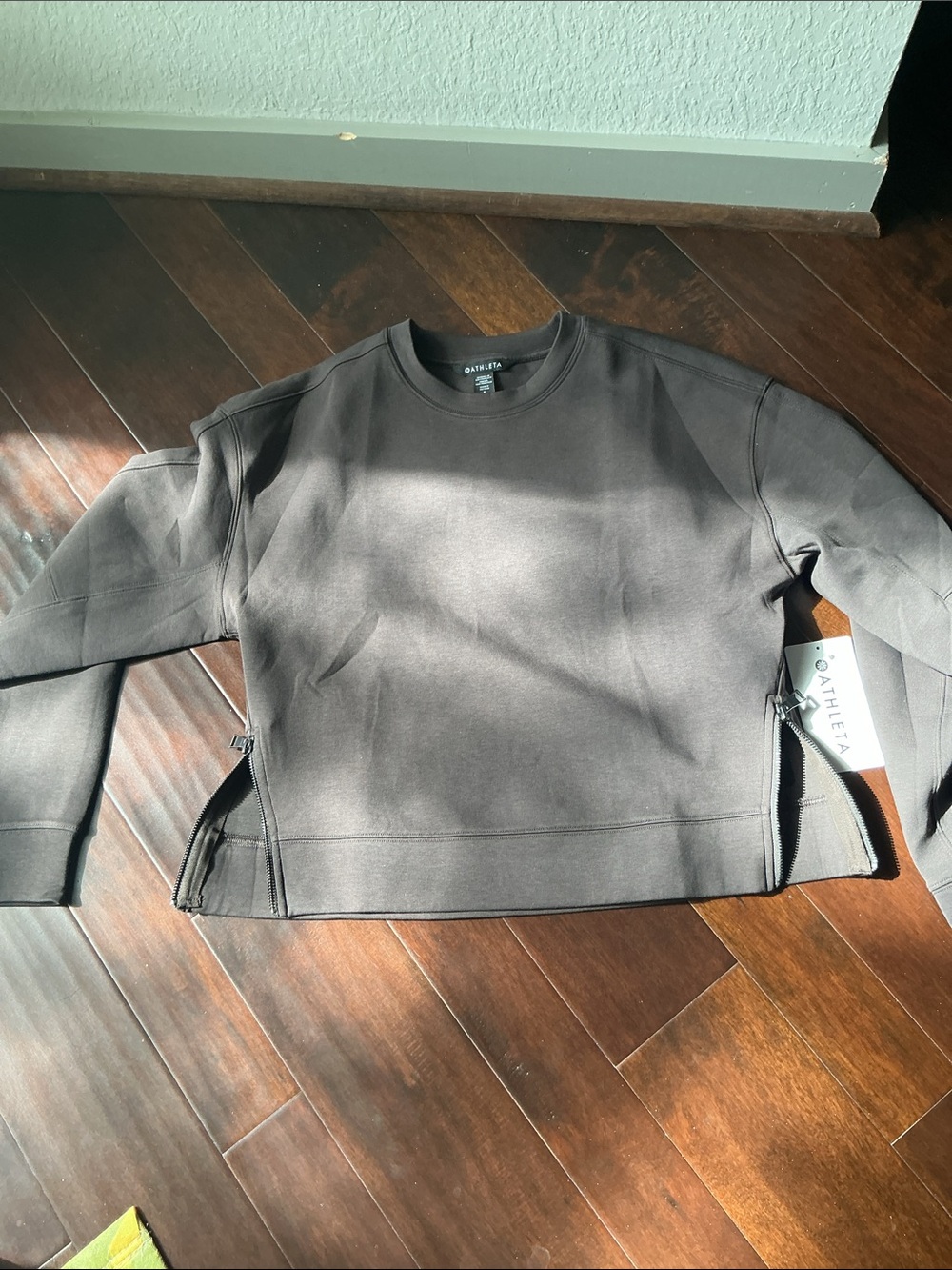 Athleta Form Knit Crew Sweatshirt-Truffle - Picture 6 of 6